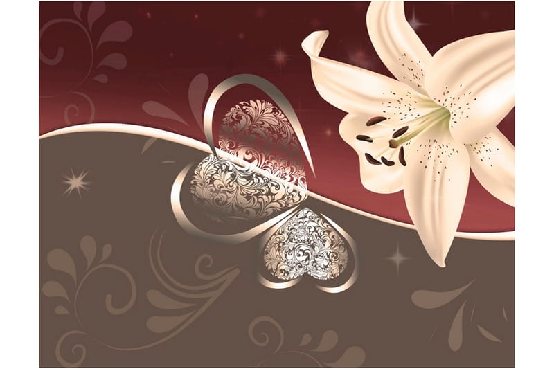 Fototapet Cream Lily 350x270 - Artgeist sp. z o. o. - Innredning - Veggdekorasjon - Tapeter - Fototapeter