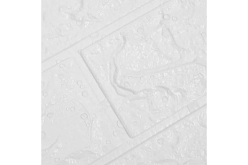 3D-tapet murstein selvklebende 10 stk hvit - Hvit - Fototapeter