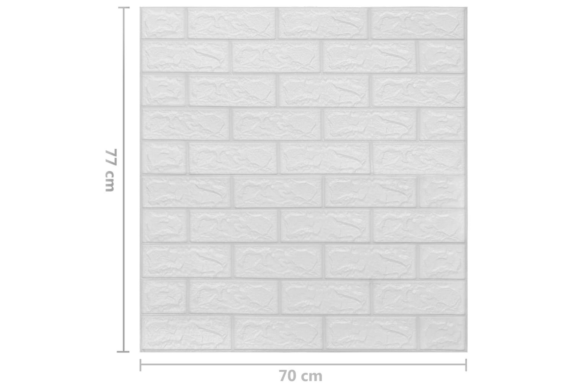 3D-tapet murstein selvklebende 10 stk hvit - Hvit - Innredning - Veggdekorasjon - Tapeter - Fototapeter