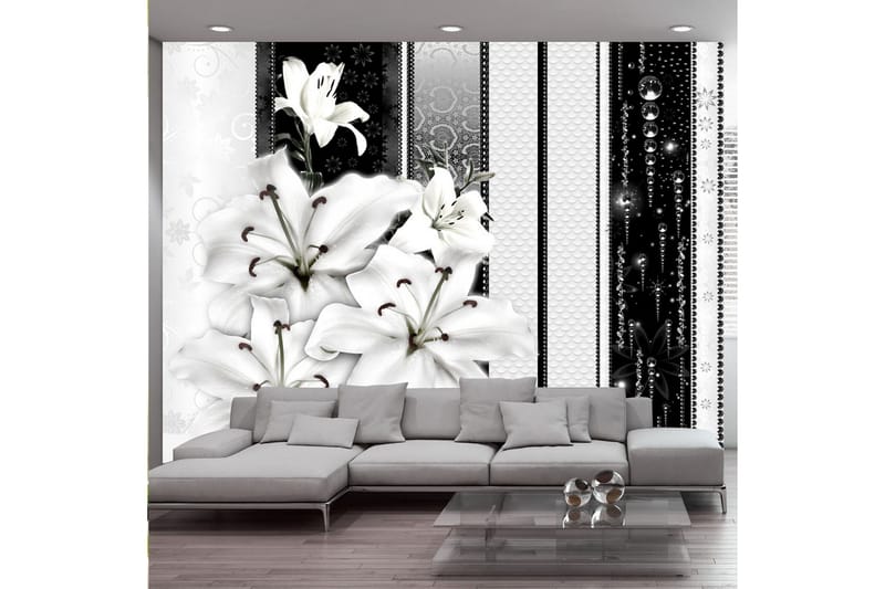 Bakgrunn Crying Lilies In White 100x70, Artgeist sp. z o. o.