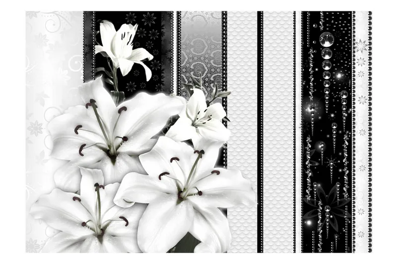 Bakgrunn Crying Lilies In White 250x175 - Artgeist sp. z o. o. - Innredning - Veggdekorasjon - Tapeter - Fototapeter