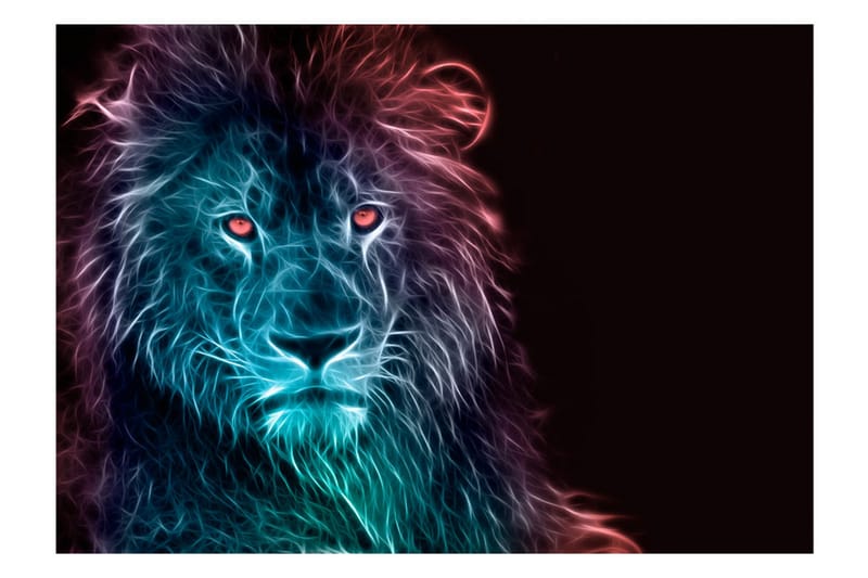 Fototapet Abstract Lion Rainbow 200x140 - Innredning - Veggdekorasjon - Tapeter - Fototapeter