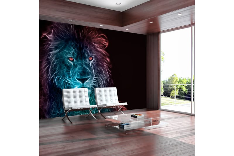 Fototapet Abstract Lion Rainbow 200x140 - Innredning - Veggdekorasjon - Tapeter - Fototapeter