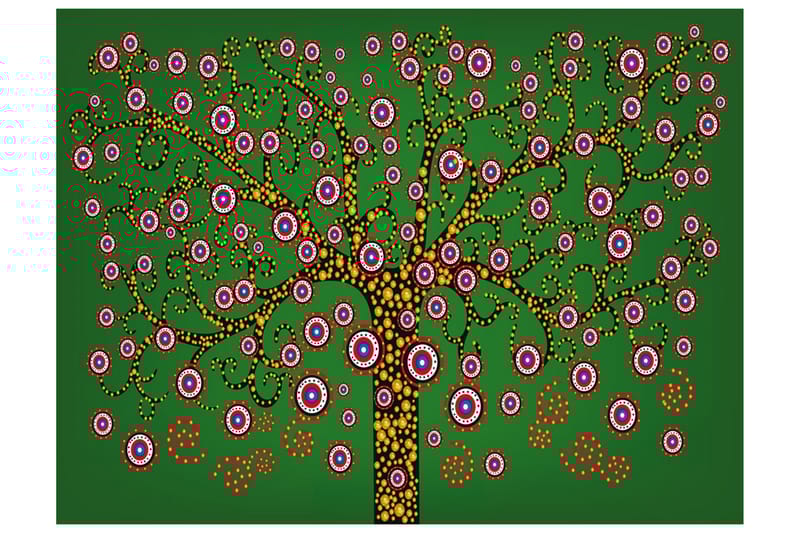 Fototapet Abstract Tree Green 200x154 - Artgeist sp. z o. o. - Innredning - Veggdekorasjon - Tapeter - Fototapeter