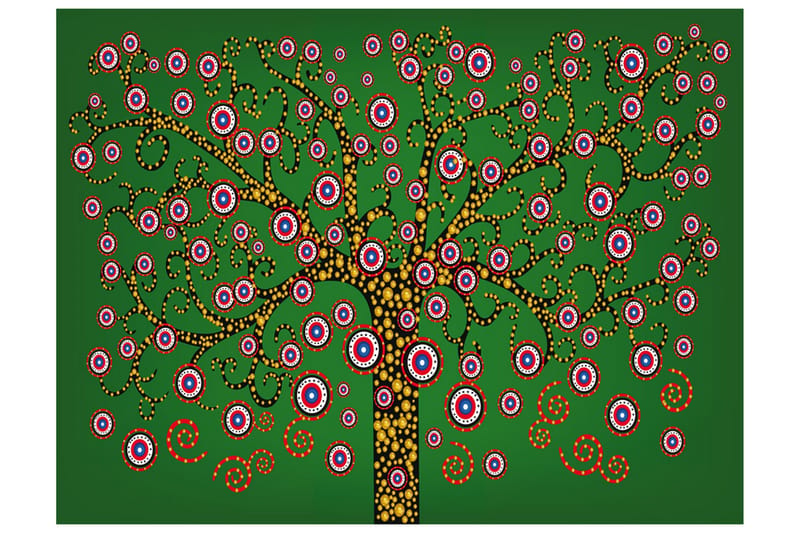 Fototapet Abstract Tree Green 200x154 - Artgeist sp. z o. o. - Innredning - Veggdekorasjon - Tapeter - Fototapeter