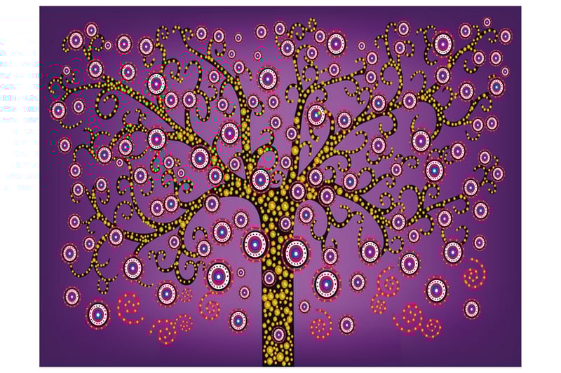 Fototapet Abstract Tree Violet 200x154 - Artgeist sp. z o. o. - Innredning - Veggdekorasjon - Tapeter - Fototapeter