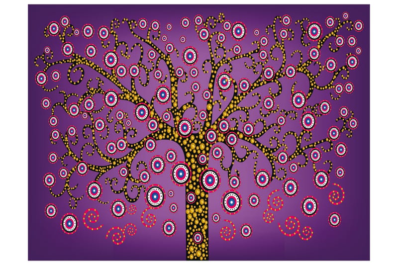 Fototapet Abstrakt Tre Fiolett 350x270 - Artgeist sp. z o. o. - Innredning - Veggdekorasjon - Tapeter - Fototapeter