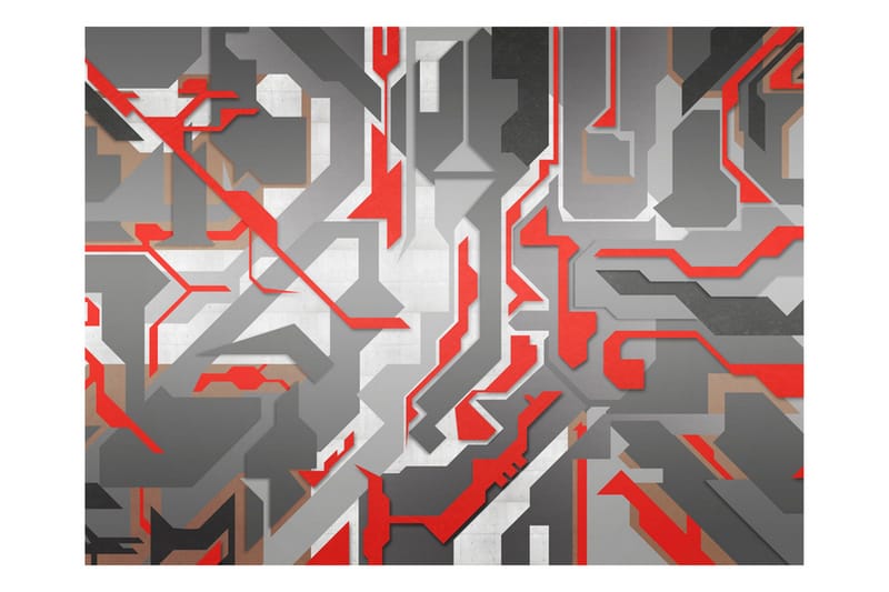 Fototapet Abstrakte Geometriske Veier 350x270 - Artgeist sp. z o. o. - Innredning - Veggdekorasjon - Tapeter - Fototapeter