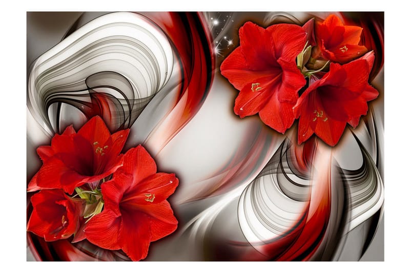 Fototapet Amaryllis Ballad Of The Red 100x70 - Artgeist sp. z o. o. - Innredning - Veggdekorasjon - Tapeter - Fototapeter