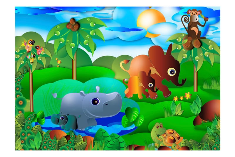 Fototapet Animal Family 250x175 - Artgeist sp. z o. o. - Innredning - Veggdekorasjon - Tapeter - Fototapeter