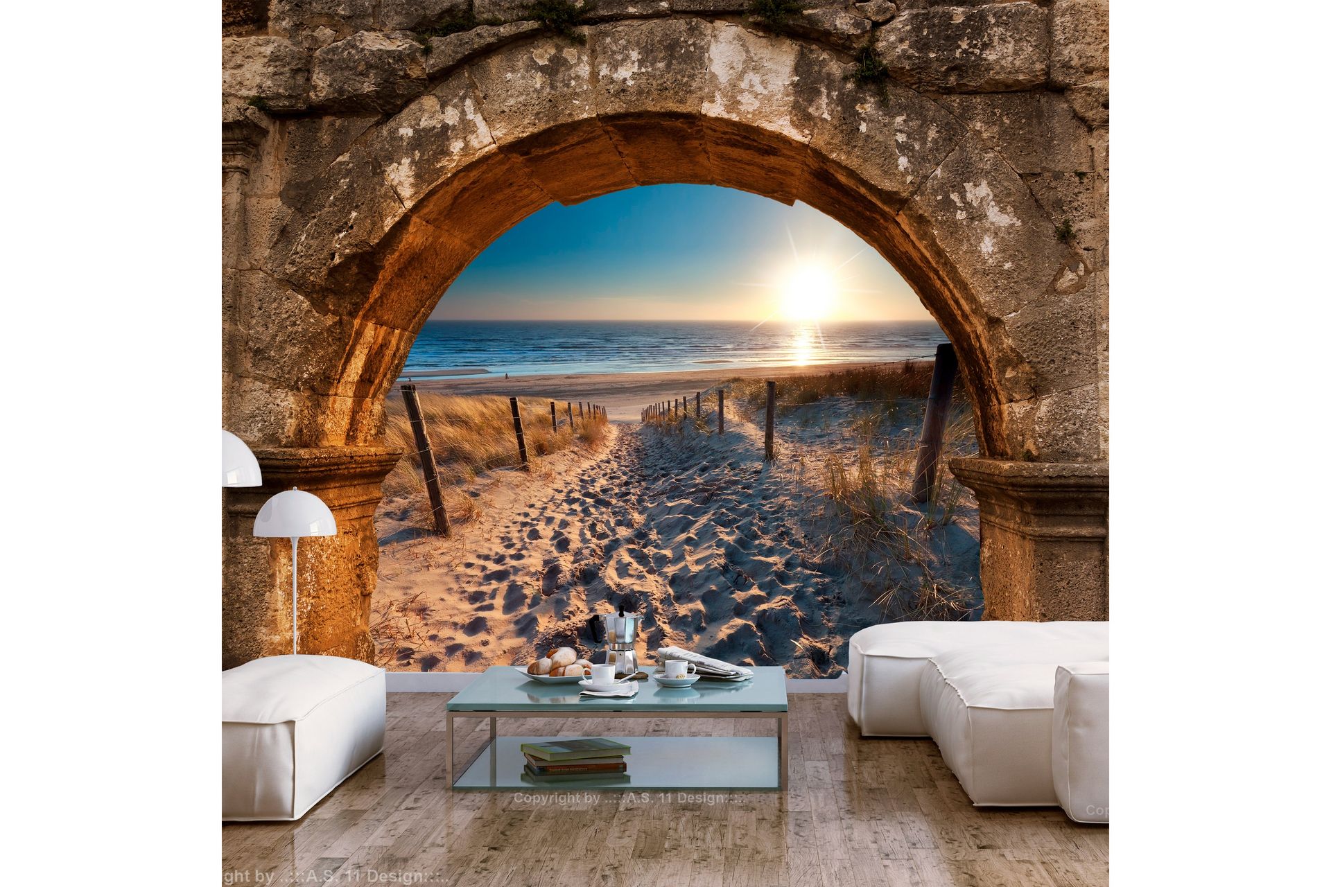Fototapet Arch And Beach 100x70 - Artgeist sp. z o. o. - Innredning - Veggdekorasjon - Tapeter - Fototapeter