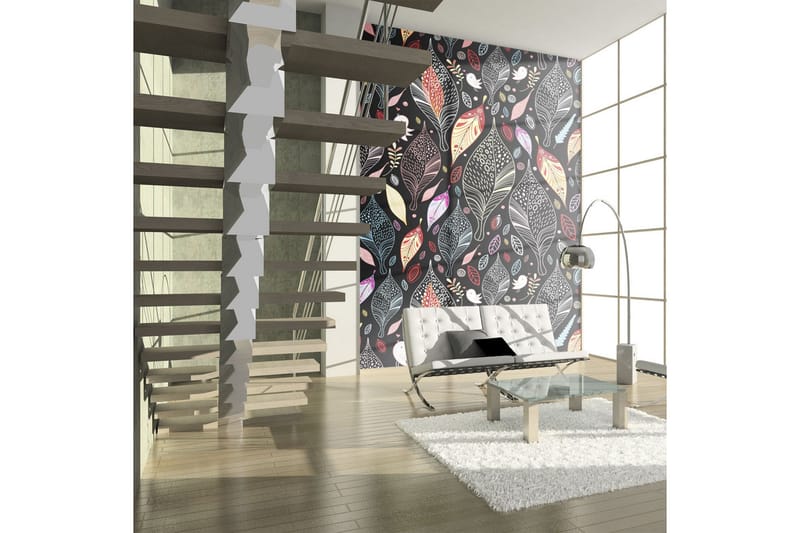 Fototapet Autumn Leaves On Black Background 200x154 - Artgeist sp. z o. o. - Innredning - Veggdekorasjon - Tapeter - Fototapeter