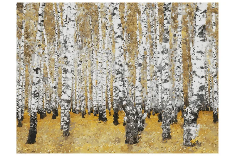 Fototapet Autumnal Birch Forest 200x154, Artgeist sp. z o. o.
