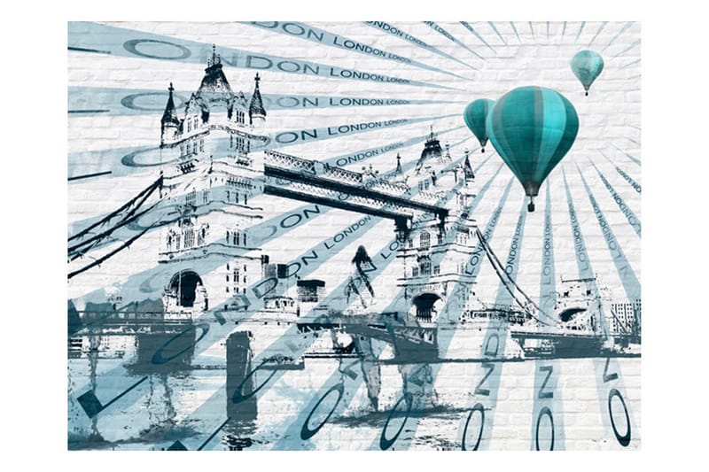 Fototapet Ballongflygning Over Tower Bridge 350x270 - Artgeist sp. z o. o. - Innredning - Veggdekorasjon - Tapeter - Fototapeter