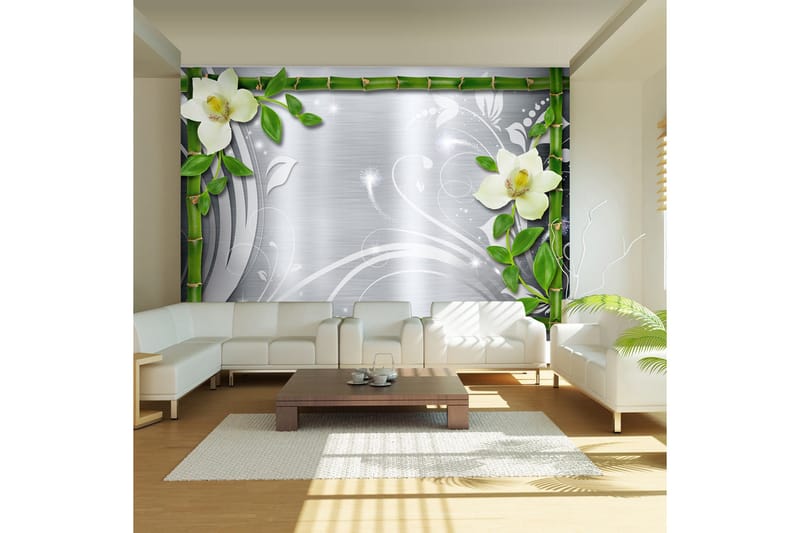 Fototapet Bamboo And Two Orchids 150x105, Artgeist sp. z o. o.