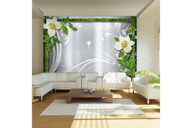 Fototapet Bamboo And Two Orchids 400x280, Artgeist sp. z o. o.