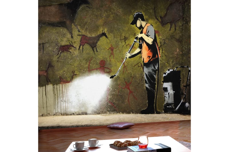 Fototapet Banksy Cave Painting 250x175 - Artgeist sp. z o. o. - Innredning - Veggdekorasjon - Tapeter - Fototapeter