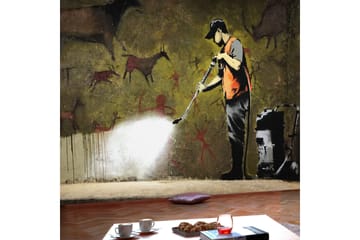 Fototapet Banksy Cave Painting 200x140 - Artgeist sp. z o. o. - Innredning - Veggdekorasjon - Tapeter - Fototapeter