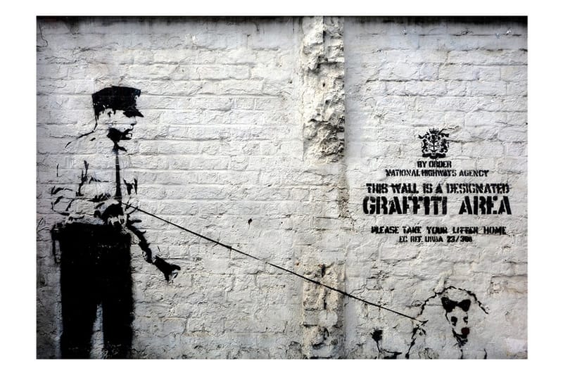 Fototapet Banksy Graffiti Area 200x140 - Artgeist sp. z o. o. - Innredning - Veggdekorasjon - Tapeter - Fototapeter