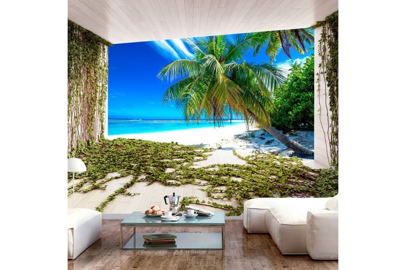 Fototapet Beach And Ivy 100x70 - Finnes i flere størrelser - Innredning - Veggdekorasjon - Tapeter - Fototapeter