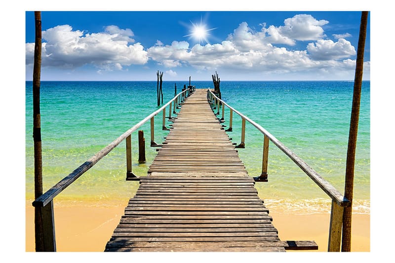 Fototapet Beach Sun Bridge 250x175 - Artgeist sp. z o. o. - Innredning - Veggdekorasjon - Tapeter - Fototapeter