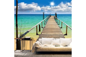 Fototapet Beach Sun Bridge 350x245 - Artgeist sp. z o. o. - Innredning - Veggdekorasjon - Tapeter - Fototapeter