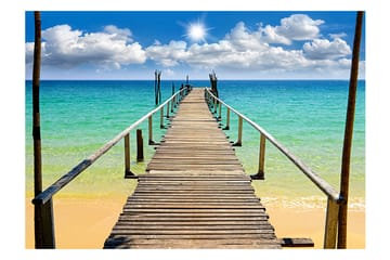 Fototapet Beach Sun Bridge 350x245 - Artgeist sp. z o. o. - Innredning - Veggdekorasjon - Tapeter - Fototapeter