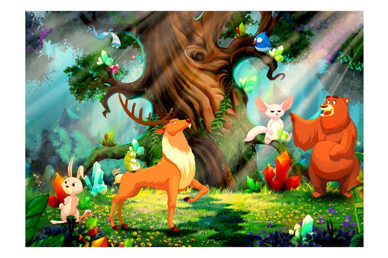 Fototapet Bear And Friends 100x70, Finnes i flere størrelser