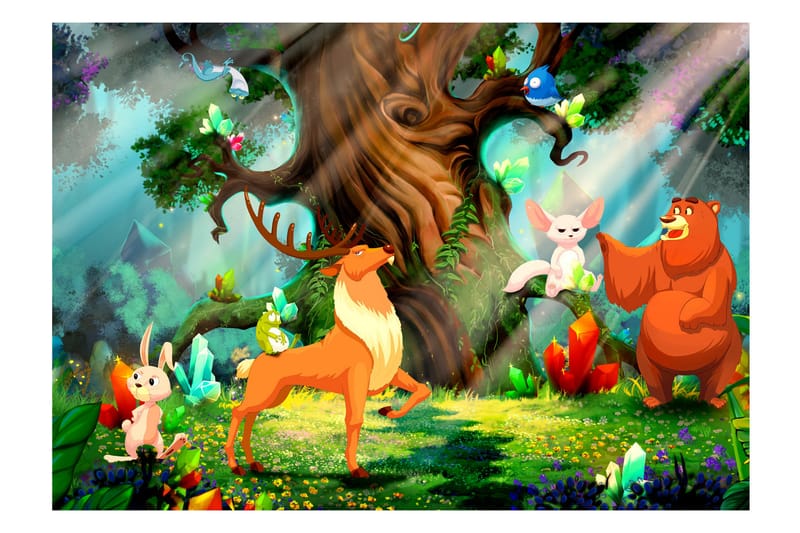 Fototapet Bear And Friends 100x70 - Innredning - Veggdekorasjon - Tapeter - Fototapeter