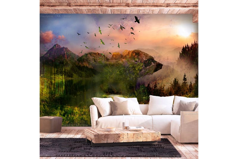 Fototapet Bear In The Mountain 350x245 - Artgeist sp. z o. o. - Innredning - Veggdekorasjon - Tapeter - Fototapeter