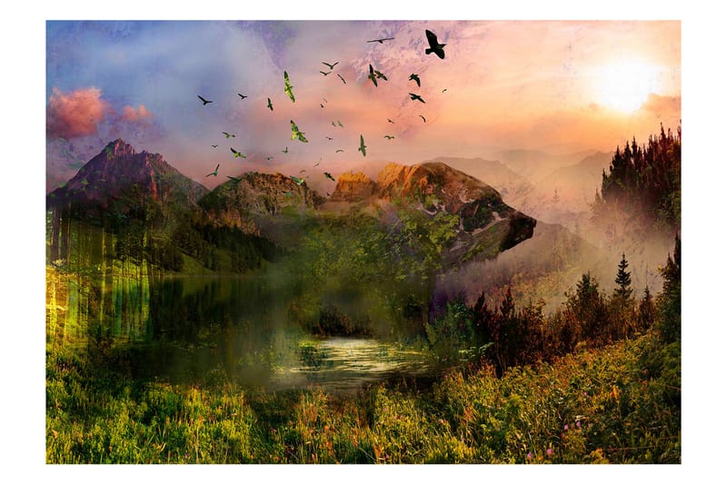 Fototapet Bear In The Mountain 350x245 - Artgeist sp. z o. o. - Innredning - Veggdekorasjon - Tapeter - Fototapeter