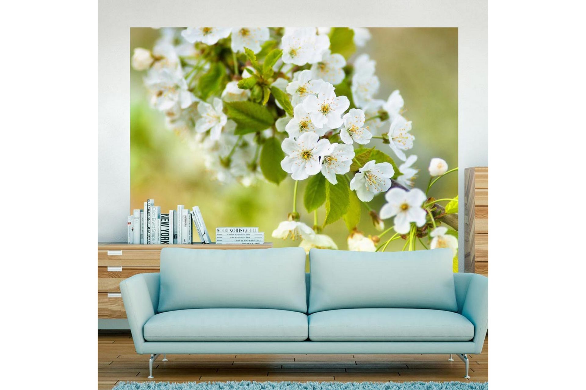 Fototapet Beautiful Delicate Cherries Flowers 200x154 - Artgeist sp. z o. o. - Innredning - Veggdekorasjon - Tapeter - Fototapeter