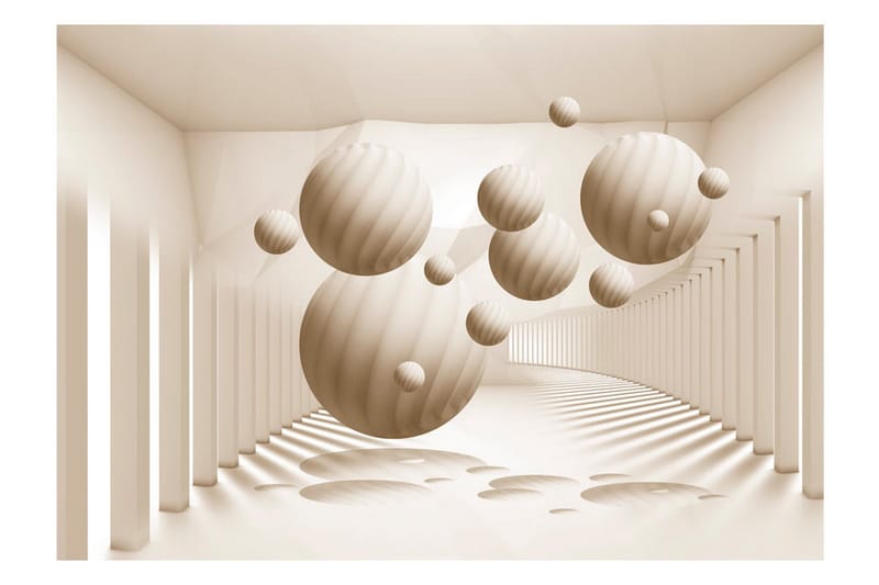 Fototapet Beige Balls 250x175 - Artgeist sp. z o. o. - Innredning - Veggdekorasjon - Tapeter - Fototapeter