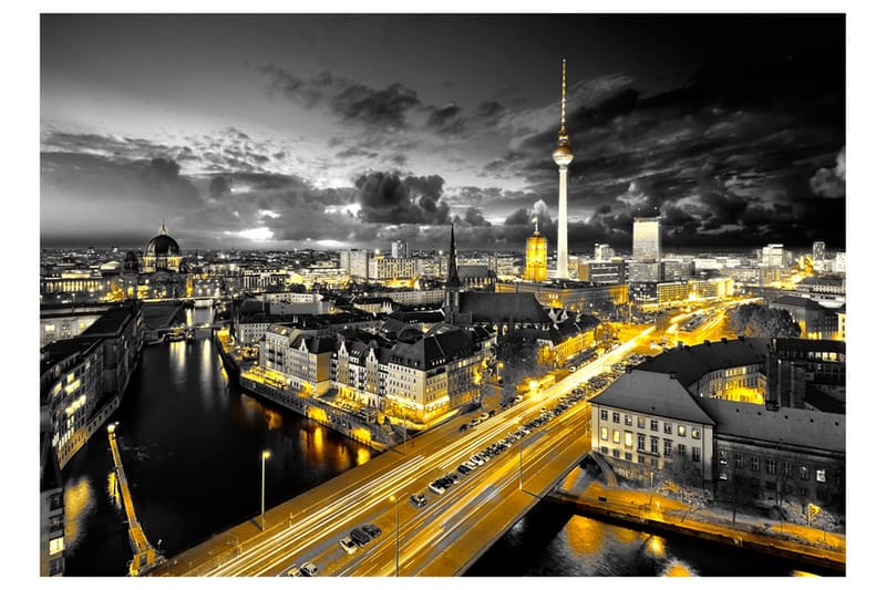 Fototapet Berlin At Night 200x140 - Artgeist sp. z o. o. - Innredning - Veggdekorasjon - Tapeter - Fototapeter