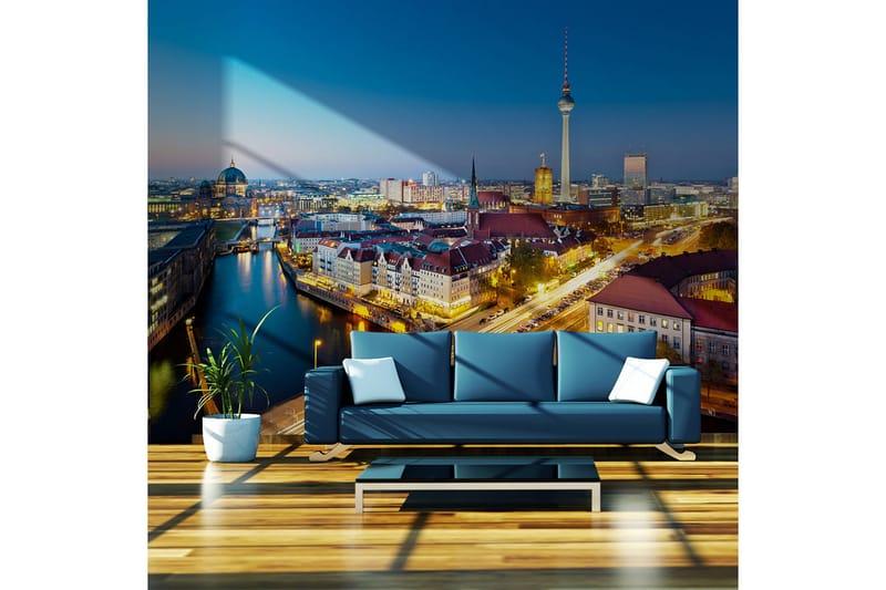 Fototapet Berlin View From Fischerinsel Night 400x309 - Artgeist sp. z o. o. - Innredning - Veggdekorasjon - Tapeter - Fototapeter