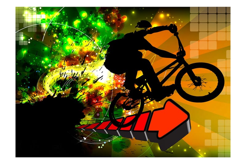 Fototapet Bicycle Tricks 150x105 - Artgeist sp. z o. o. - Innredning - Veggdekorasjon - Tapeter - Fototapeter