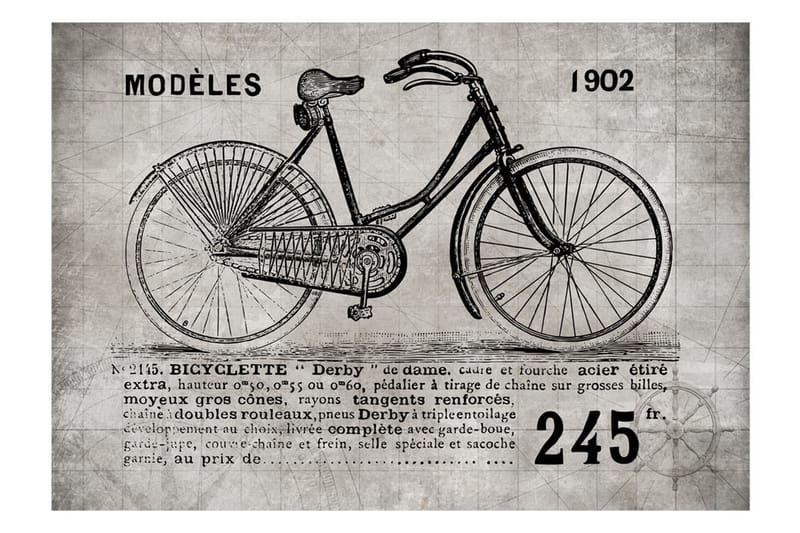 Fototapet Bicycle Vintage 100x70 - Innredning - Veggdekorasjon - Tapeter - Fototapeter