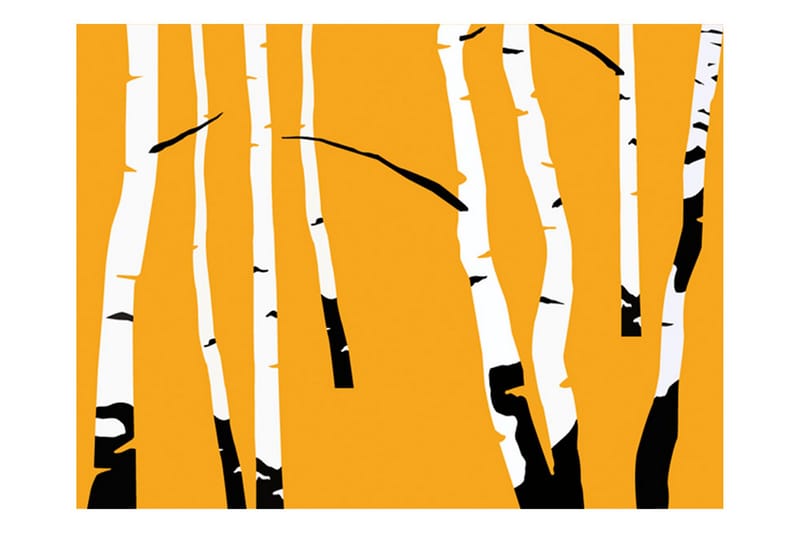 Fototapet Birches On The Orange Background 250x193 - Artgeist sp. z o. o. - Innredning - Veggdekorasjon - Tapeter - Fototapeter