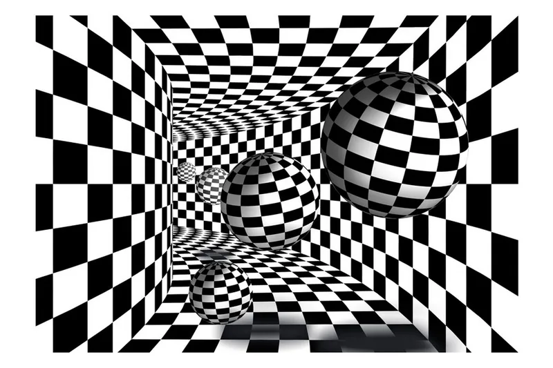 Fototapet Black & White Corridor 350x245 - Artgeist sp. z o. o. - Innredning - Veggdekorasjon - Tapeter - Fototapeter