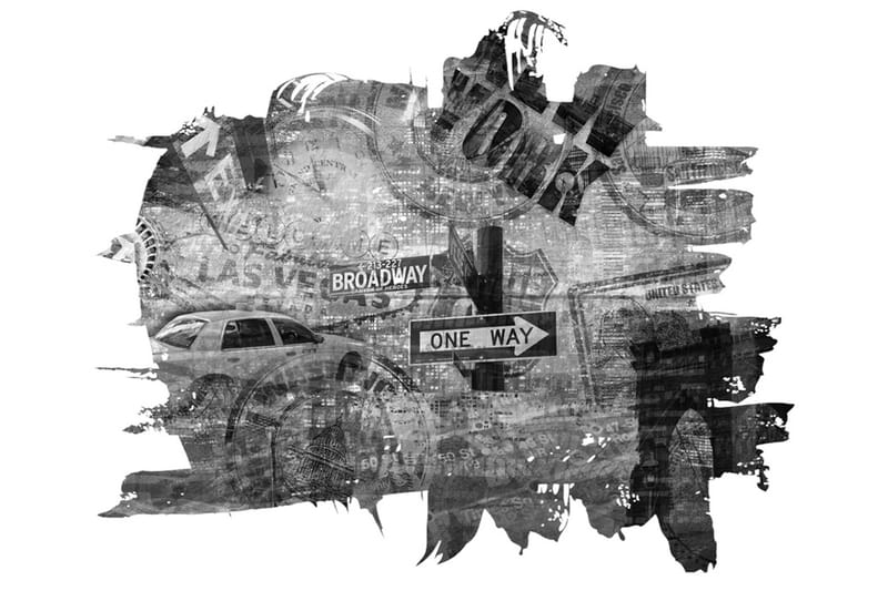 Fototapet Black-And-White New York Collage 200x154 - Artgeist sp. z o. o. - Innredning - Veggdekorasjon - Tapeter - Fototapeter