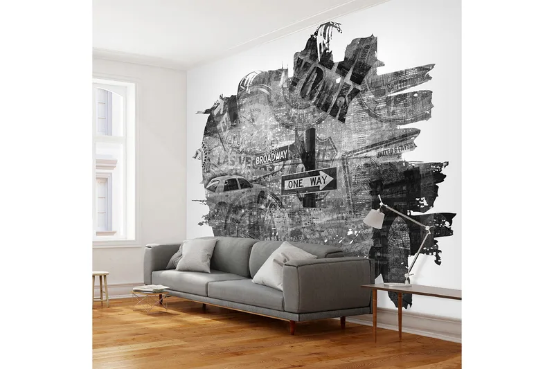 Fototapet Black-And-White New York Collage 350x270 - Artgeist sp. z o. o. - Innredning - Veggdekorasjon - Tapeter - Fototapeter