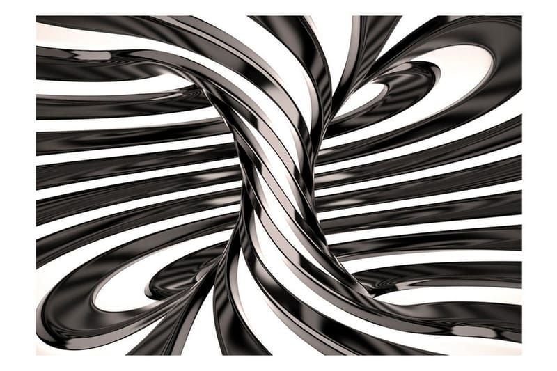 Fototapet Black And White Swirl 200x140 - Artgeist sp. z o. o. - Innredning - Veggdekorasjon - Tapeter - Fototapeter