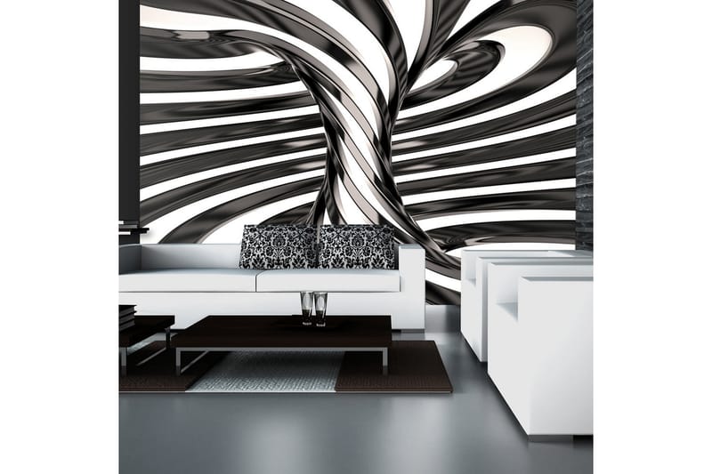 Fototapet Black And White Swirl 300x210 - Artgeist sp. z o. o. - Innredning - Veggdekorasjon - Tapeter - Fototapeter