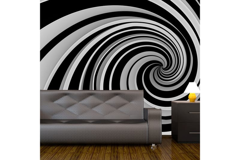 Fototapet Black And White Swirl 400x309 - Artgeist sp. z o. o. - Innredning - Veggdekorasjon - Tapeter - Fototapeter