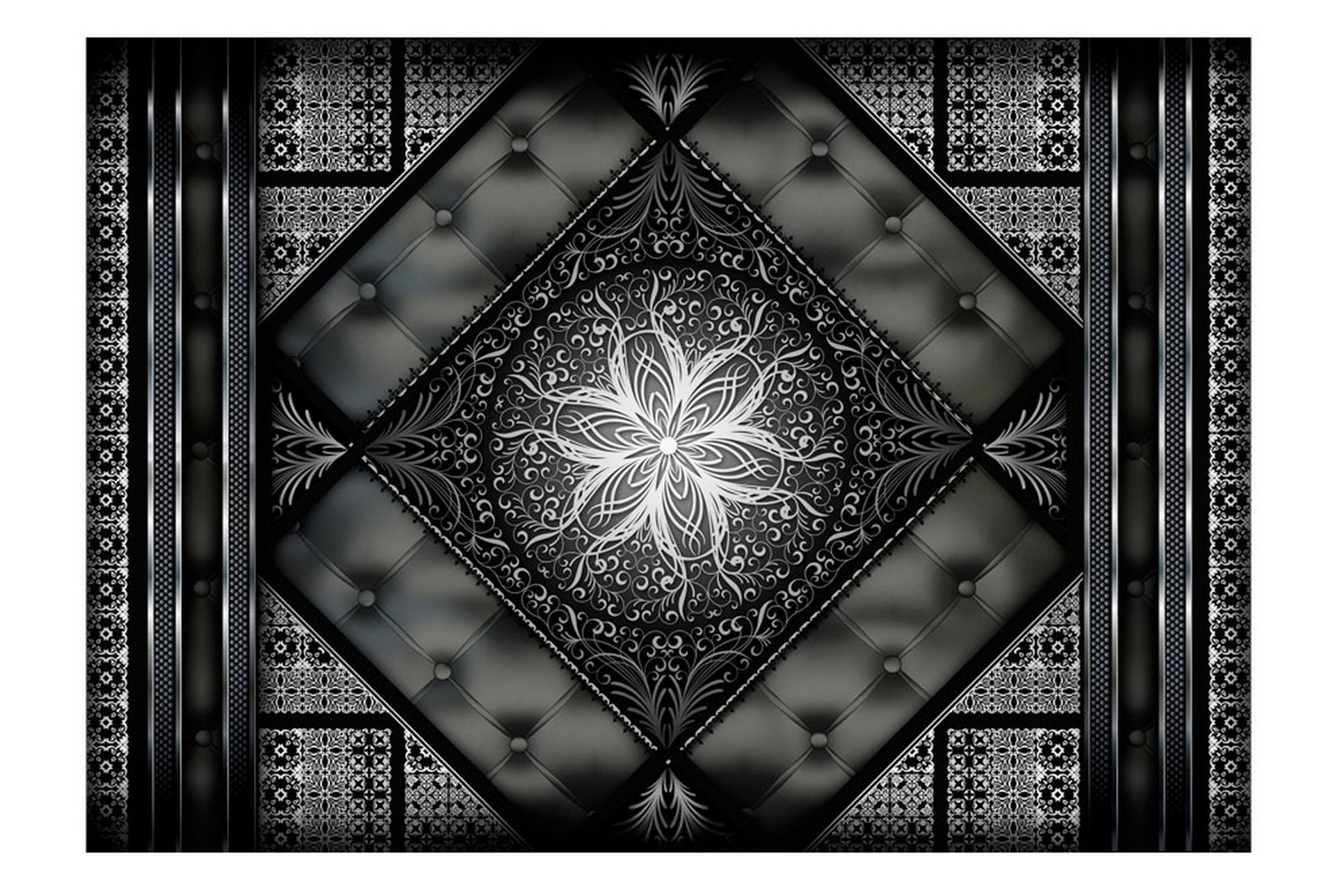 Fototapet Black Mosaic 400x280 - Artgeist sp. z o. o. - Innredning - Veggdekorasjon - Tapeter - Fototapeter
