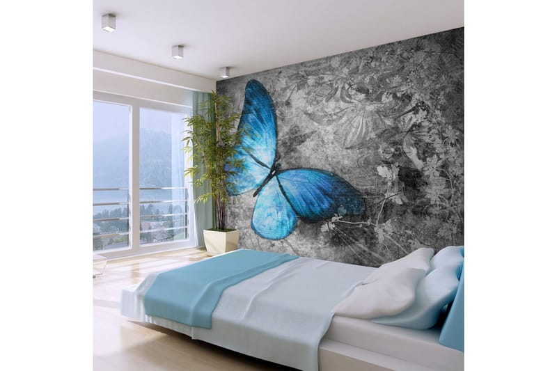 Fototapet Blue Butterfly 350x270 - Artgeist sp. z o. o. - Innredning - Veggdekorasjon - Tapeter - Fototapeter