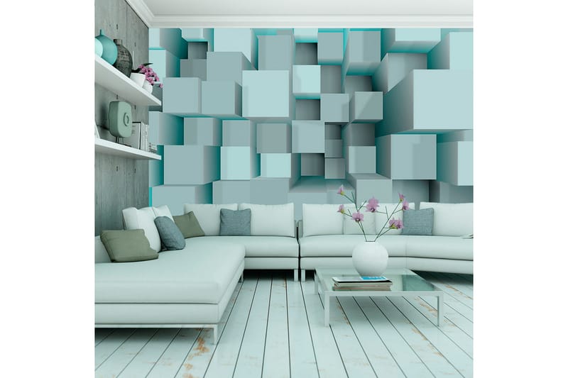 Fototapet Blue Puzzle 350x245 - Artgeist sp. z o. o. - Innredning - Veggdekorasjon - Tapeter - Fototapeter