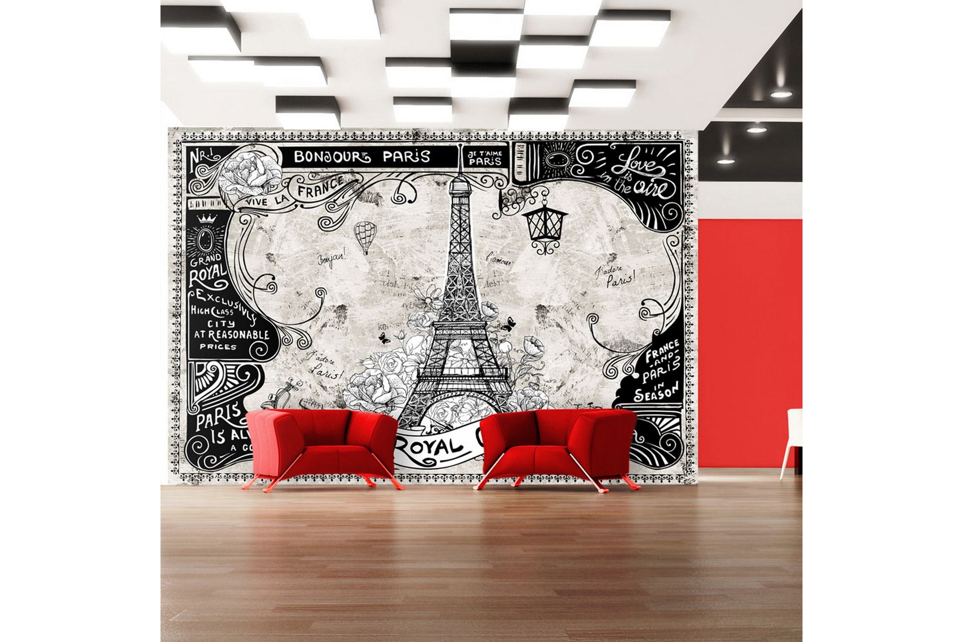 Fototapet Bonjour Paris 300x210 - Artgeist sp. z o. o. - Innredning - Veggdekorasjon - Tapeter - Fototapeter