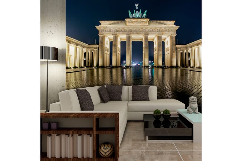 Fototapet Brandenburger Tor Om Natten 350x270 - Artgeist sp. z o. o. - Innredning - Veggdekorasjon - Tapeter - Fototapeter