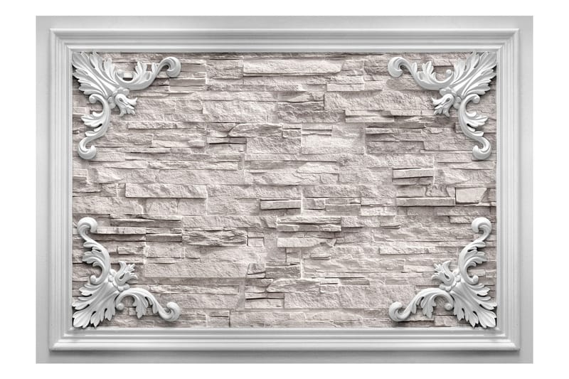 Fototapet Brick In The Frame Beige 100x70, Finnes i flere størrelser